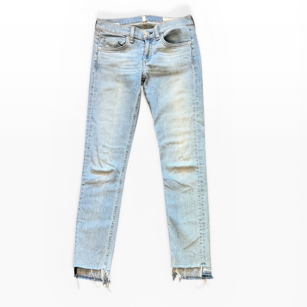 Rag & Bone Jean Capri Wiley Light Wash Raw Step Hem Slim Cropped Jeans Size 25